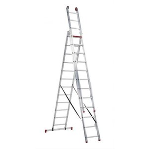 Altrex All Round driedelige ladder ongecoat 3x12 treden
