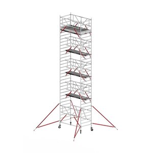 Telescopische vouwsteiger RS TOWER 55-S met Safe-Quick® 2 Guardrail en Fiberdeck - 135x245 10,8m werkhoogte