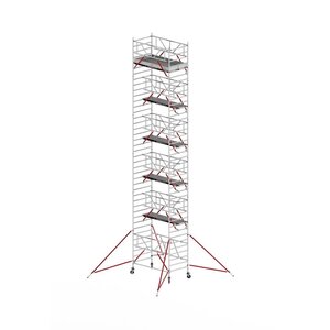 Telescopische vouwsteiger RS TOWER 55-S met Safe-Quick® 2 Guardrail en Fiberdeck - 135x245 12,8m werkhoogte