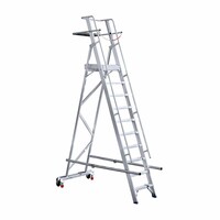 Eurostairs Professionele verrijdbare magazijntrap 10 treden Eurostairs Professionele verrijdbare magazijntrap 10 treden
