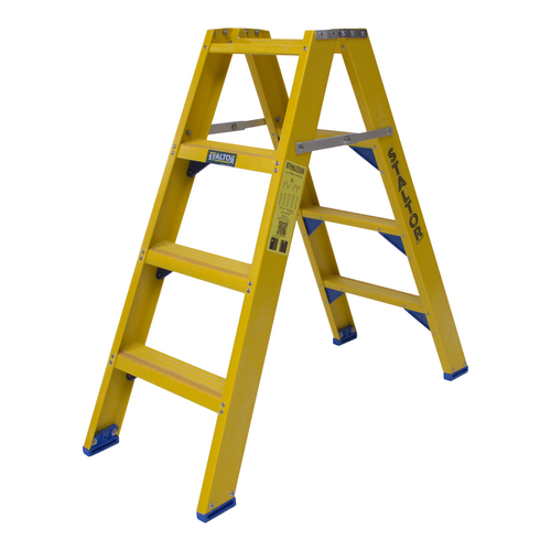 Staltor 2 x 4 tr. incl. platform glasvezelversterkte Industrietrap Type DT + baktrede NEN2484