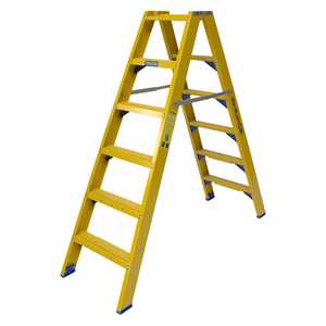 2 x 6 tr. incl. platform glasvezelversterkte Industrietrap Type DT + baktrede NEN2484