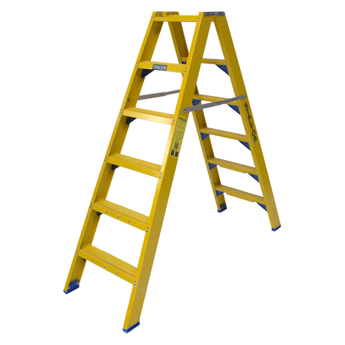 Staltor 2 x 6 tr. incl. platform glasvezelversterkte Industrietrap Type DT + baktrede NEN2484