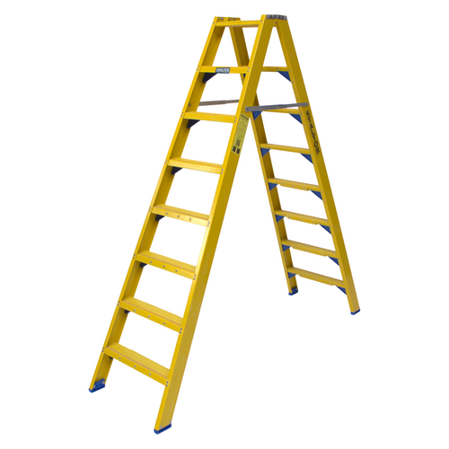 Staltor 2 x 8 tr. incl. platform glasvezelversterkte Industrietrap Type DT + baktrede NEN2484