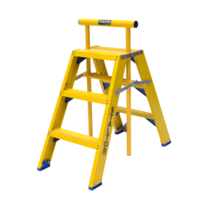 2 x 3 tr. incl. platform glasvezelversterkte Industrietrap Type DT + wegklapbare beugel NEN2484