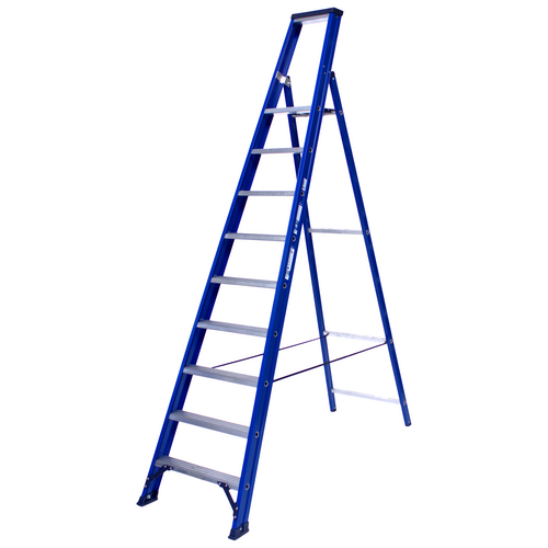 DAS products 1 x 9 incl. platform Industriële trap enkel  Blue type Hercules
