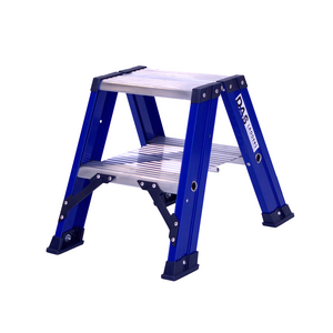 2 x 2 incl. platform Industriële trap dubbel Blue type Hercules