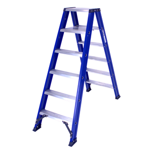 2 x 6 incl. platform Industriële trap dubbel Blue type Hercules
