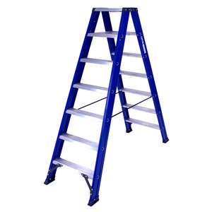 2 x 7 incl. platform Industriële trap dubbel Blue type Hercules