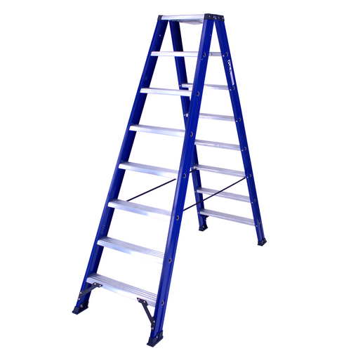 DAS products 2 x 8 incl. platform Industriële trap dubbel  Blue type Hercules