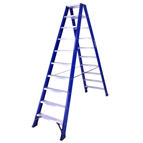 DAS products 2 x 10 incl. platform Industriële trap dubbel Blue type Hercules