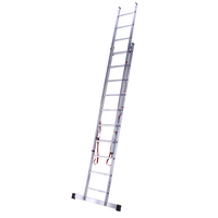 Euroline 2 x 10 sp. Euroline Industrieladder 2-delig rechte voet met balk.