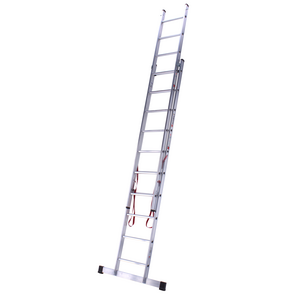 2 x 10 sp. Euroline Industrieladder 2-delig rechte voet met balk.