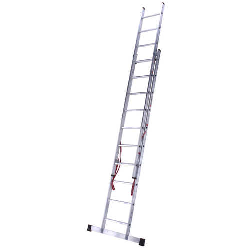 Euroline 2 x 10 sp. Euroline Industrieladder 2-delig rechte voet met balk.