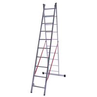 Euroline 2 x 10 sp. Euroline Industrieladder 2-delig rechte voet met balk.