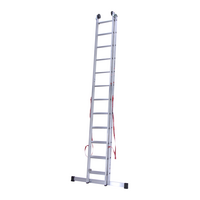 Euroline 2 x 12 sp. Euroline Industrieladder 2-delig rechte voet met balk.