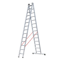 Euroline 2 x 14 sp. Euroline Industrieladder 2-delig rechte voet met balk.