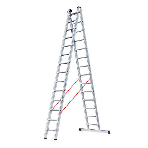 Euroline 2 x 14 sp. Euroline Industrieladder 2-delig rechte voet met balk.