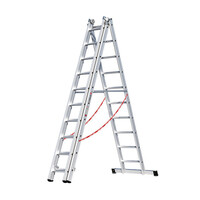 Euroline 3 x 10 sp. Euroline Industrieladder 3-delig rechte voet met balk.