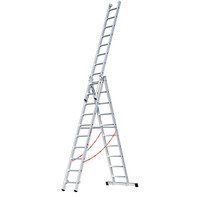 Euroline 3 x 10 sp. Euroline Industrieladder 3-delig rechte voet met balk.