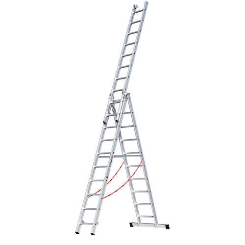 Euroline 3 x 10 sp. Euroline Industrieladder 3-delig rechte voet met balk.