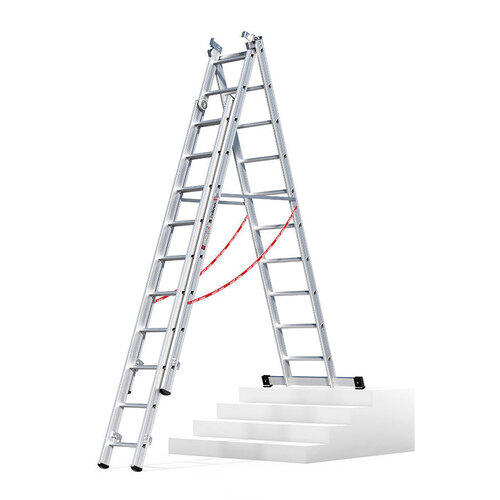 Euroline 3 x 10 sp. Euroline Industrieladder 3-delig rechte voet met balk.