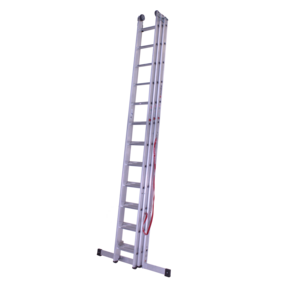 3 x 12 sp. Euroline Industrieladder 3-delig rechte voet met balk.