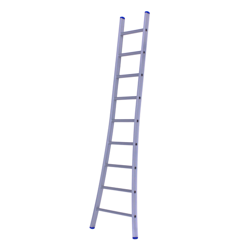 Solide 1 x 9 sp. Prof. Enkele Industrieladder met uitgebogen voet Type A09
