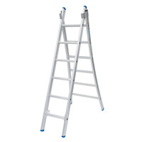 Solide 2 x 6 sp. Industrieladder 2-delig uitgebogen voet dubbelzetbaar Type C gecoat