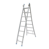 Solide 2 x 8 sp. Industrieladder 2-delig uitgebogen voet dubbelzetbaar Type C gecoat C08