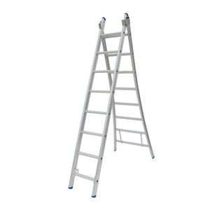 2 x 8 sp. Industrieladder 2-delig uitgebogen voet dubbelzetbaar Type C gecoat C08