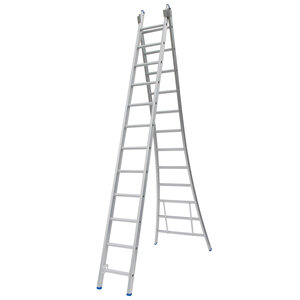 2 x 12 sp. Industrieladder 2-delig uitgebogen voet dubbelzetbaar Type C gecoat C12