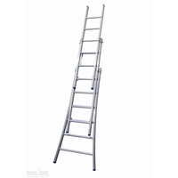 Solide 3 x 6 sp. Industrieladder 3-delig uitgebogen voet dubbelzetbaar Type D gecoat