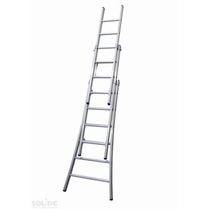 3 x 6 sp. Industrieladder 3-delig uitgebogen voet dubbelzetbaar Type D gecoat