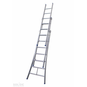 3 x 7 sp. Industrieladder 3-delig uitgebogen voet dubbelzetbaar Type D gecoat