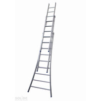 Solide 3 x 9 sp. Industrieladder 3-delig uitgebogen voet dubbelzetbaar Type D gecoat