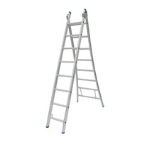 Solide 2 x 8 sp. Bouwladder 2-delig uitgebogen voet Type CB