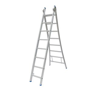 2 x 8 sp. Bouwladder 2-delig uitgebogen voet Type CB