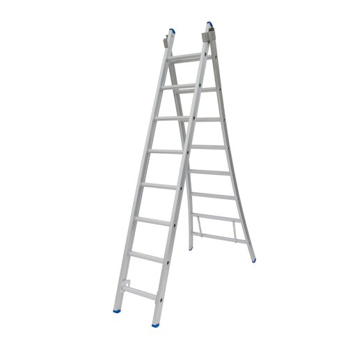 Solide 2 x 8 sp. Bouwladder 2-delig uitgebogen voet Type CB