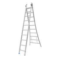Solide 2 x 10 sp. Bouwladder 2-delig uitgebogen voet Type CB