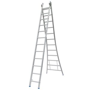 2 x 12 sp. Bouwladder 2-delig uitgebogen voet Type CB