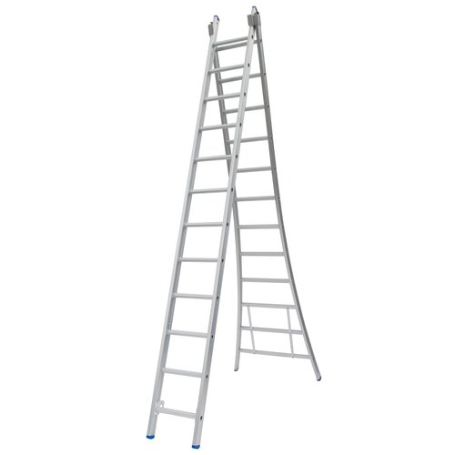 Solide 2 x 12 sp. Bouwladder 2-delig uitgebogen voet Type CB
