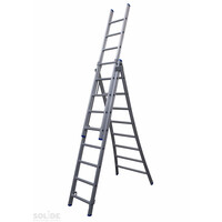 Solide 3 x 8 sp. Bouwladder 3-delig open voet dubbelzetbaar Type DB
