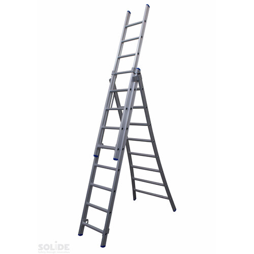 Solide 3 x 8 sp. Bouwladder 3-delig open voet dubbelzetbaar Type DB