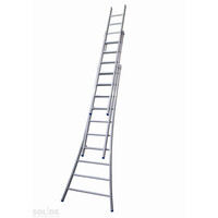 Solide 3 x 10 sp. Bouwladder 3-delig open voet dubbelzetbaar Type DB