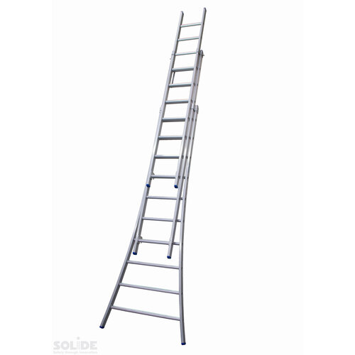 Solide 3 x 10 sp. Bouwladder 3-delig open voet dubbelzetbaar Type DB