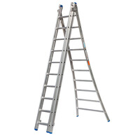 Solide 3 x 10 sp. Bouwladder 3-delig open voet dubbelzetbaar Type DB