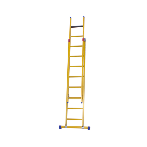 Staltor 2 x 8 sp. Prof. 2-Delige Opsteekladder glasvezelversterkt + stabiliteitsbalk GVK
