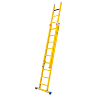 Staltor 2 x 9 sp. Prof. 2-Delige Opsteekladder glasvezelversterkt + stabiliteitsbalk GVK