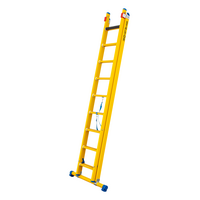 Staltor 2 x 9 sp. Prof. 2-Delige Reformladder glasvezelversterkt + stabiliteitsbalk GVK